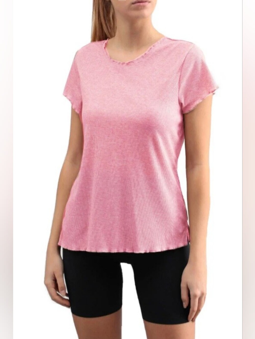 Nike Women's Size Medium Yoga Core CN Layer Short Sleeve Top Pink DJ0798-676